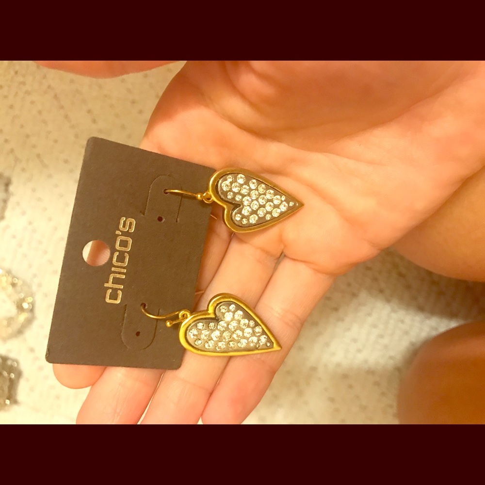 Heart earrings. Never worn